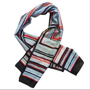 Vintage Guy Latour Paris Geometric Print Stripes Rectangular Scarf